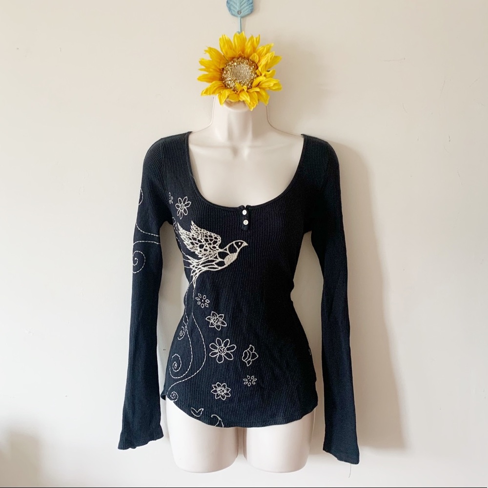 Lucky Brand Embroidered Long Sleeve Shirt